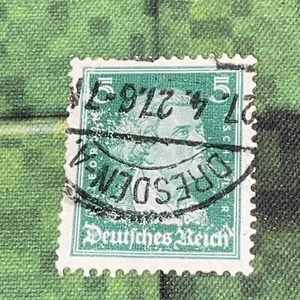 German Deutsches Reich Error Print Stamp Rusted Cliche 5 Mark - Bild 1 von 5