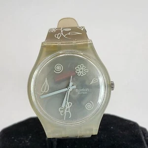Vintage Swatch Women's Jellyfish Transparent Floral Watch 2000 - WORKING - Picture 1 of 10