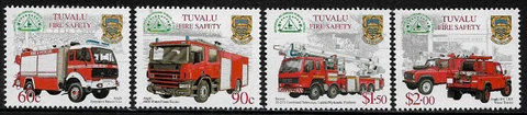 Tuvalu #850-3 MNH Set - Fire Trucks Cover