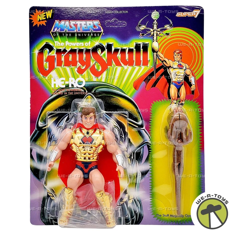 Super7 Masters of The Universe MOTU Vintage Style Wave 2 Powers Grayskull He-ro