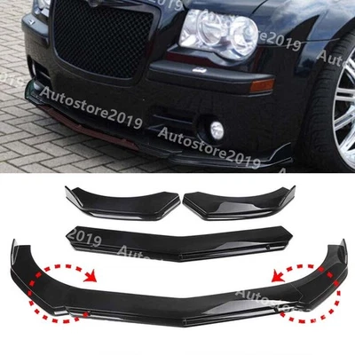 For Chrysler 300 Front Bumper Lip Lower Spoiler Splitter Body Kit Glossy Black Foto 1 de 4