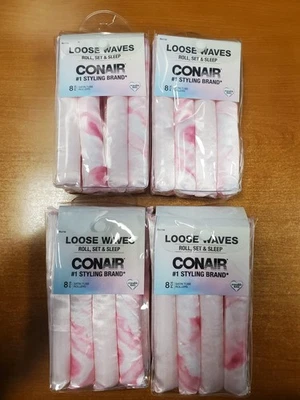 4 Packs of 8: Conair Loose Waves Satin Tube Rollers Roll Set & Sleep (7567) A2P4 - Image 1 of 4