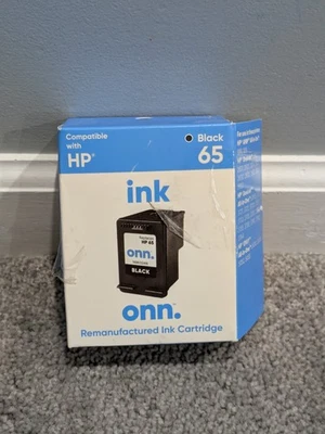 Cartucho de tinta negro Onn HP 65 nuevo EXP 10/25 Foto 1 de 4