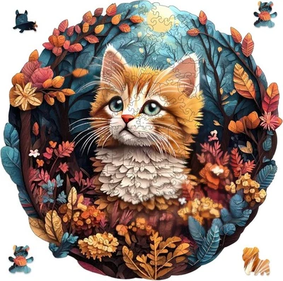 Rompecabezas de Madera para Adultos, Rompecabezas Gato 200 Piezas, Lindo Navidad Único  Foto 1 de 4