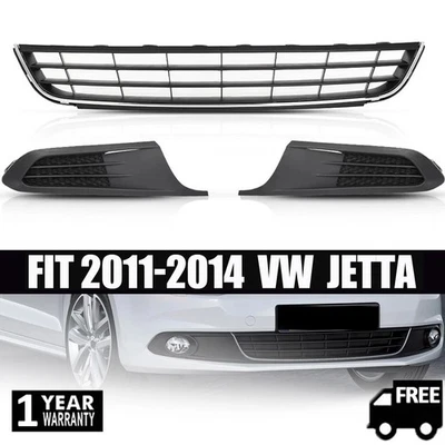 Parachoques delantero para Volkswagen Jetta 2011 2012-2014 parrilla inferior y cubierta de luz antiniebla Foto 1 de 4
