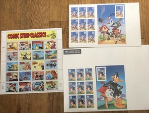 USPS Briefmarkenbogen Lot Comic Strip Klassiker, Daffy Duck, Roadrunner $13,00 FV NEU - Bild 1 von 4