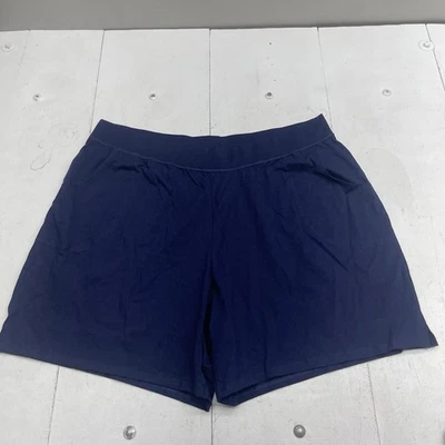 Hanes темно-синий классический хлопок эластичной пот лаунж шорты женщин 4 X - Изображение 1 из 4