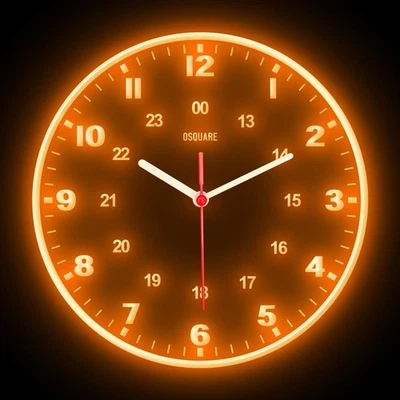 OSQUARE Norte de Europa Minimalismo Diseño de Interiores Decoración del Hogar Pared Neón Reloj 10" Foto 1 de 4