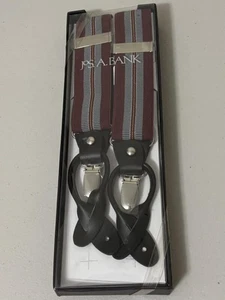 JOS. A. BANK Suspenders NIB Red Gray Gold Striped Polyester - Picture 1 of 2