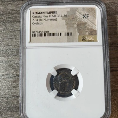 Constantius II AE4 Nummus Roman Cyzicus coin  337-361 AD - NGC XF 🔥 - Image 1 of 2