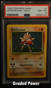 Pokemon Base Set Unlimited Hitmonchan PSA 8 HOLO (7751) 7/102 - Picture 1 of 2
