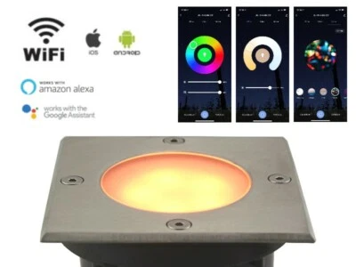 5W RGB+CCT LED Bodeneinbaustrahler WiFi Smart WLan Alexa, Google IP65 eckig 230V - Bild 1 von 4