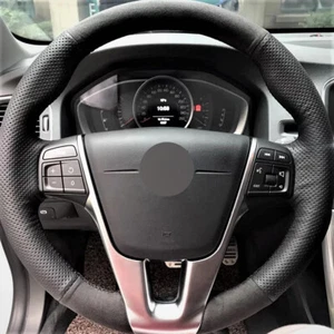 Alcantara Steering Wheel Cover Real Leather Wrap for VOLVO S60 V40 V60 V70 XC60 - Picture 1 of 12