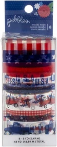 American Crafts. Pebbles Washi Tape 8/Pkg-America The Beautiful 3 Pack - Picture 1 of 2
