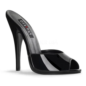 6" Black Fetish Pinup Girl Photoshoot Retro Vintage Super High Heel Womans Shoes - Picture 1 of 1
