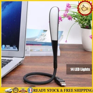 14 LED Bulbs Tube Mini USB Lamp Reading Light for Laptop Desktop PC (Black) - Afbeelding 1 van 8
