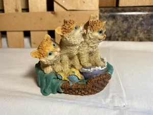 Vintage Resin Kitten Trio Figurine - Picture 1 of 6