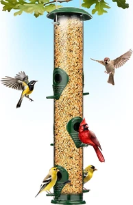 Metal Bird Feeders for Outdoors Hanging, 6-Port Metal Bird Feeder Tube, Durable, - Picture 1 of 7