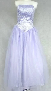 Vintage Lilac Corset Formal Gown US Size 14, Violet Ball gown, Large Prom Dress - Picture 1 of 7