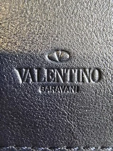 Valentino Garavani Leather Necklace Waller/Cardholder Cream Blue Maroon Italian - Picture 1 of 4