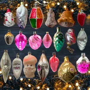 Adorno vintage de Navidad de vidrio de mercurio URSS adornos soviéticos chuchería - Imagen 1 de 21