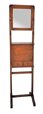Arts & Crafts Tiger Oak Shaving Stand with Adjustable Mirror Circa 1910s - Image 1 of 4