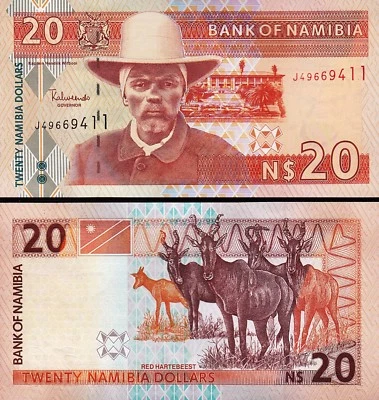 Namibia 20 dólares, 2002, UNC, P-6 Foto 1 de 3