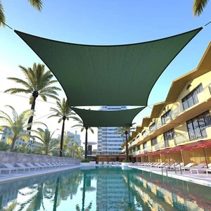 Colourtree Green Custom Size Rectangle Sun Shade Sail Canopy Fabric Cover Patio - Picture 1 of 8