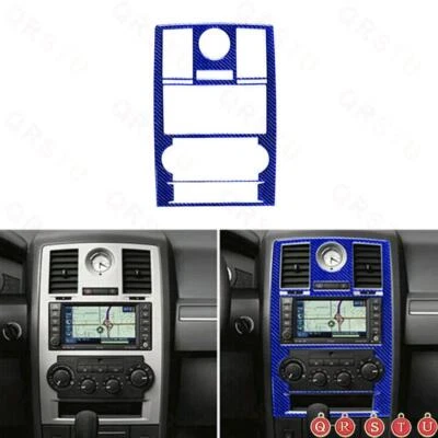 Blue Carbon Fiber Climate Control Frame Panel Trim For Chrysler 300 2008-2010 Foto 1 de 4