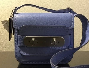 NWT COACH PEBBLED LEATHER SWAGGER SHOULDER BAG PERIWINKLE F35834 - Picture 1 of 1