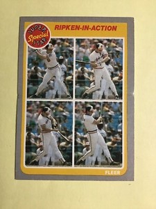 1985 Fleer  Baseball #626 Cal Ripken Jr. Super Star In action  - NM-MINT  2296