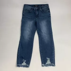 Judy Blue Skinny Fit Jeans Size 9/29 Distressed stretch Medium wash denim - Picture 1 of 14