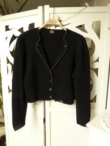 Chiemsee Strick - Trachten Strickjacke Cardigan schwarz Gr 40 Reine Schurwolle - Bild 1 von 10