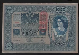 Austria, 1000 corone, 1902, P-59, XF++ banconota - Foto 1 di 2