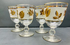 4er Set Libbey Milchgold Blatt Weingläser - Bild 1 von 14