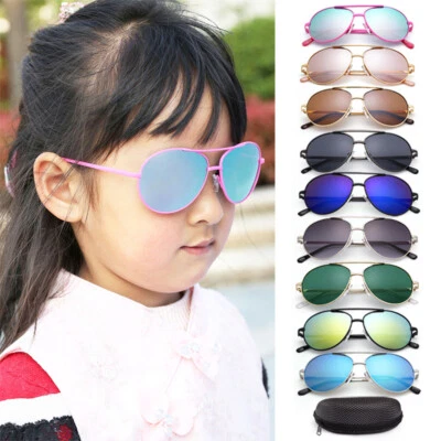 Gafas de sol clásicas de aviador para niños niñas niños gafas de sol marco de metal Foto 1 de 4