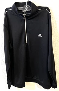 Men’s Adidas Quarter Zip Golf Black Pullover Jacket-Large - Picture 1 of 12