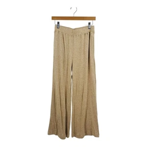 Pantalones de Pierna Ancha Tejidos Sandy By Anthropologie Tostados Elásticos Calce Relajado Talla S - Imagen 1 de 10
