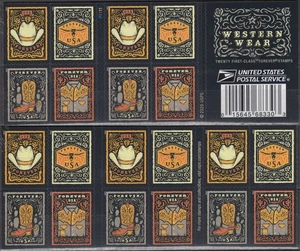 SC# 5618b (5615-18) - 2021 First-Class Forever Stamps - Western Wear -Pane of 20 - Picture 1 of 1