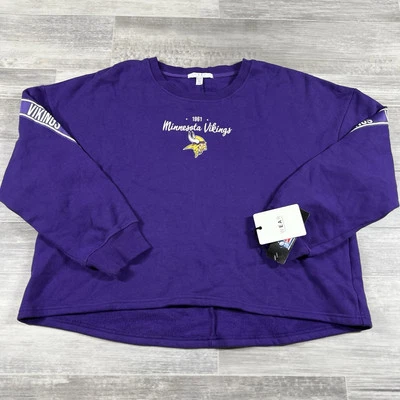 Sudadera con capucha corta para mujer 2XL WEAR by Erin Andrews púrpura Minnesota Vikings nueva con etiquetas Foto 1 de 4