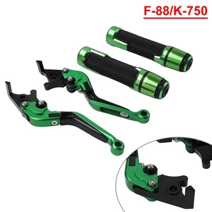 Green Brake Clutch Levers Handlebar Grips Set For Kawasaki ZX6R/ZX636 Z1000SX - Picture 1 of 10