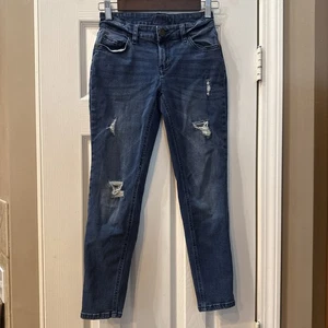 Mädchen Girlfriend Jeans Gr. 12 blau JUSTICE distressed schmale Passform Löcher RN#107931 - Bild 1 von 10