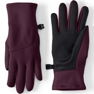 NEW IN BAG-  Lands End Medium Womens EZ Touch Screen Fully Lined Gloves In Plum - Image 1 of 4
