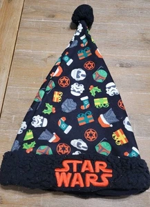 DISNEY PARKS 2020 Star Wars Christmas Holiday Black Santa Hat Adult One Size  - Picture 1 of 3