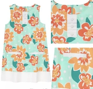 NWT Girls 6 Gymboree “SUNNY CITRUS” Cotton Floral Green/Peach SUNDRESS DRESS - Picture 1 of 1