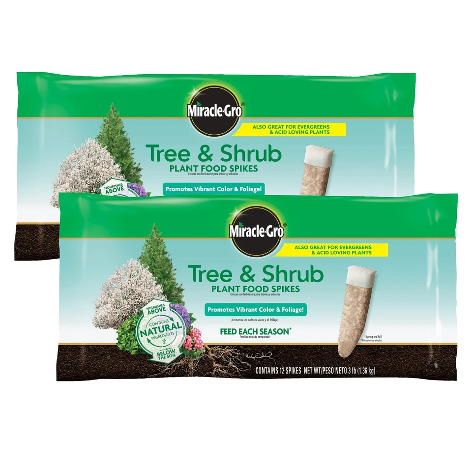 Miracle-Gro Tree & Shrub Plant Food Spikes, 12 Spikes (2-Pack) - Image 1 of 4
