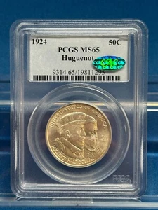 1924 Commemorative Half Dollar- Huguenot, MS 65 PCGS CAC - Picture 1 of 4
