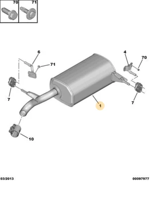 MARMITTA TERMINALE SCARICO ORIGINALE PEUGEOT 508 CITROEN C5 2.0 HDI 1608396080 Foto 1 de 4