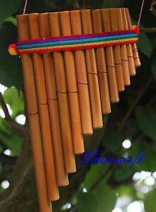 Panflöte 13 Bambusrohre längeste ca 30 cm aus Peru