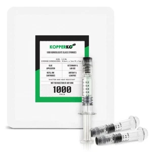Kopperko 1ml Borosilicate Glass Syringes - Luer Lock, Glue Syringe, 1000 Pack - Picture 1 of 9